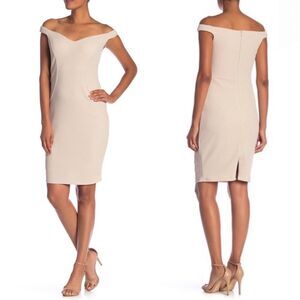 Marina Off-the-Shoulder Glitter Bodycon Dress NWT 10